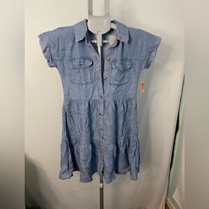 Wonder Nation chambray Kids Blue Denim Dress size M‎ 7-8